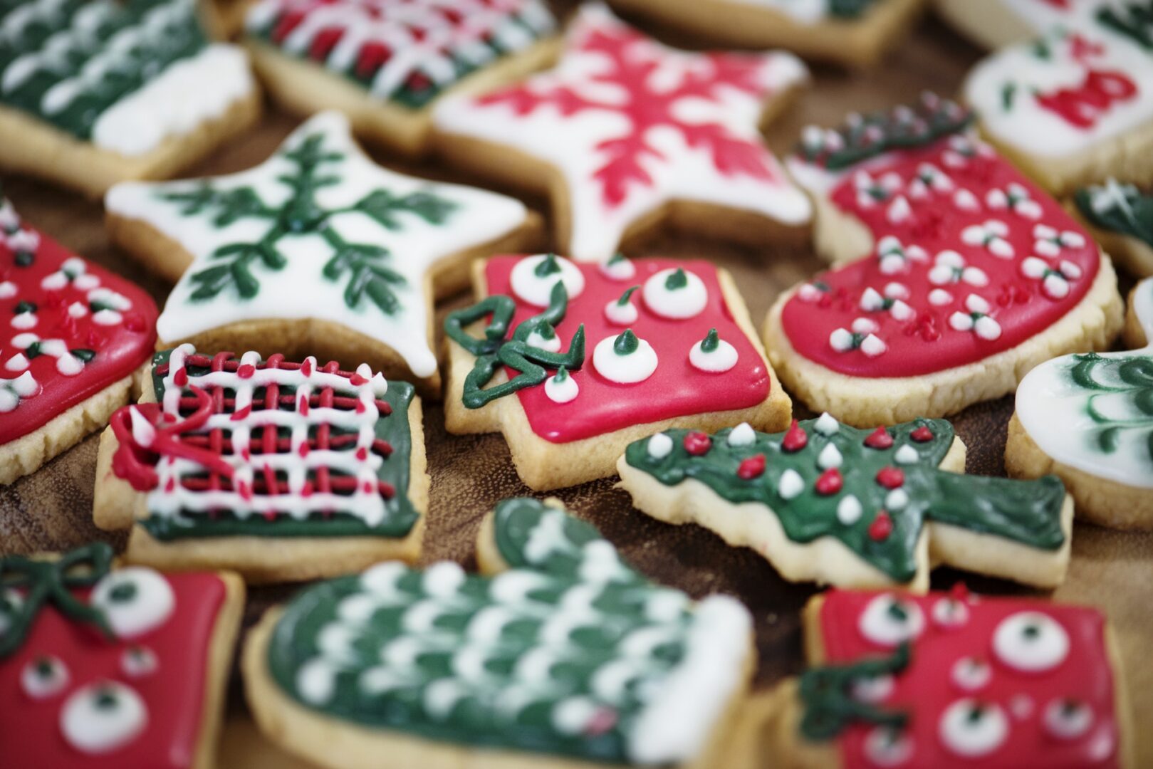photo of decorated Christmas cookies