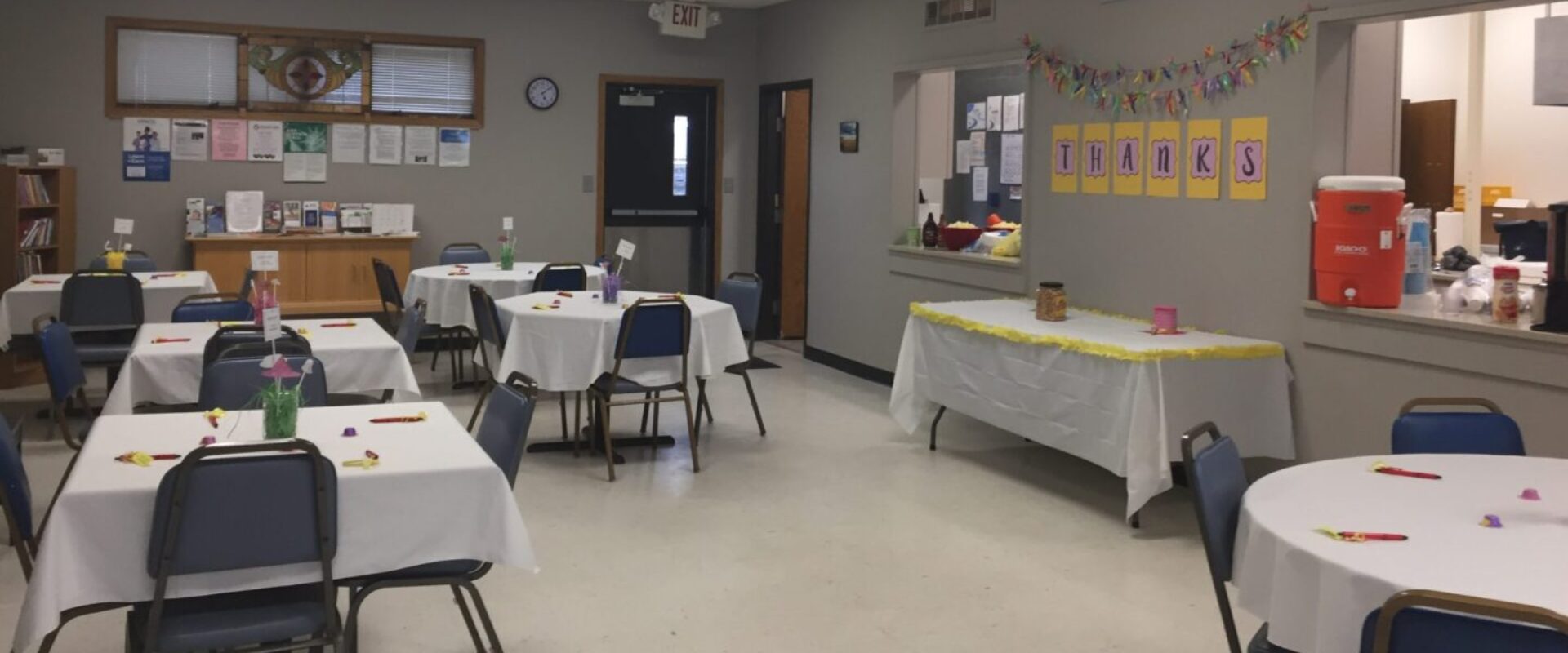 Main room of SELCC ready for a party